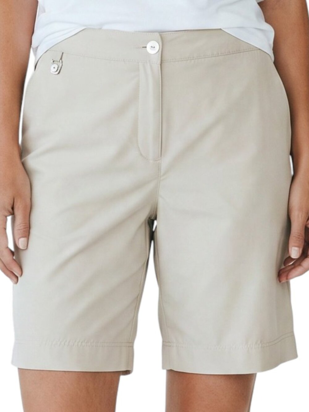 LIZ GOLF Tan Khaki Audra Golf Shorts - Size 14